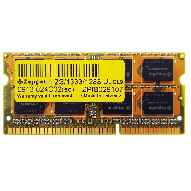 رم لپ تاپ زپلین Zeppelin 2GB DDR3 1333MHz